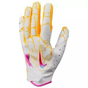 Nike Youth Unisex Vapor Jet 7.0 Football Gloves Size Small White Orange Pink